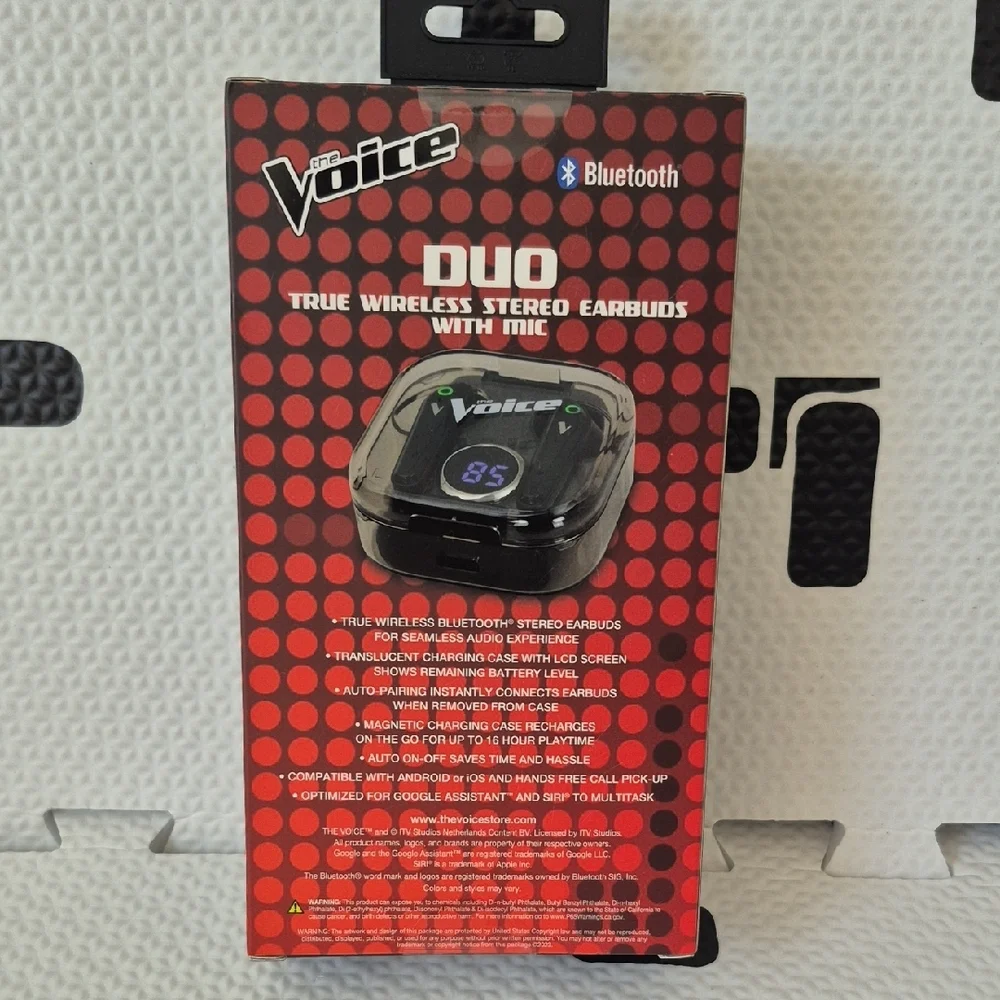 NWOT - Duo True Wireless Stereo Earbuds with Mic - Black